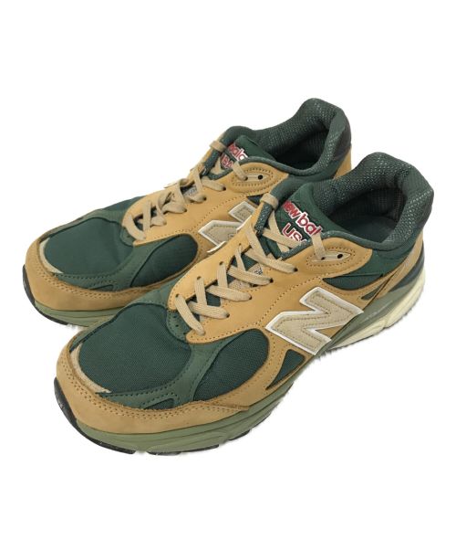 NEW BALANCE（ニューバランス）NEW BALANCE (ニューバランス) ローカットスニーカー ベージュ×グリーン サイズ:29.0cmの古着・服飾アイテム