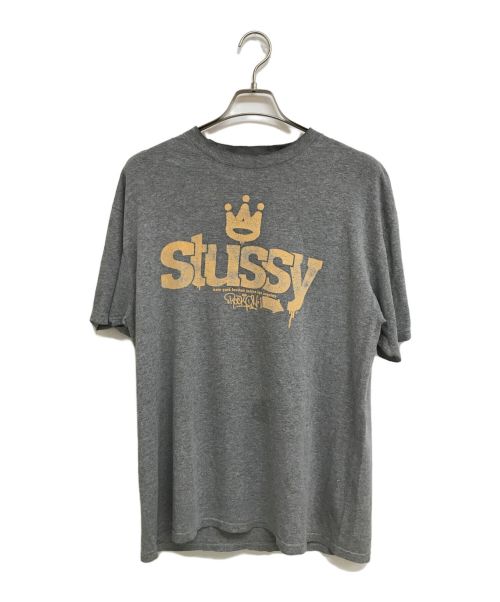 stussy（ステューシー）stussy (ステューシー) クラウンプリントTシャツ グレー サイズ:Lの古着・服飾アイテム