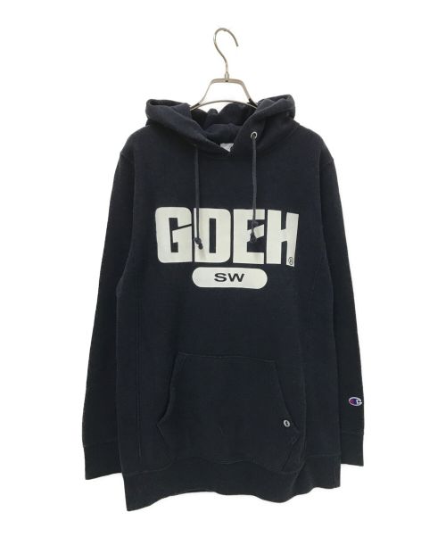 GOOD ENOUGH（グッドイナフ）GOOD ENOUGH (グッドイナフ) Champion REVERSE WEAVE (チャンピオンリバースウィーブ) コラボプリントパーカー ネイビー サイズ:3の古着・服飾アイテム