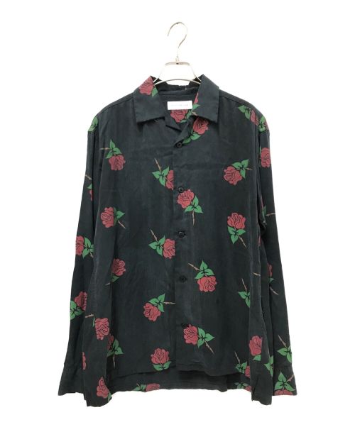 ROTT WEILER（ロットワイラー）ROTT WEILER (ロットワイラー) Rose Open Collar LS Shirt ブラック サイズ:Mの古着・服飾アイテム