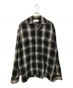 ROTT WEILERロットワイラー）の古着「Long sleeve open collar check shirt」｜ブラック