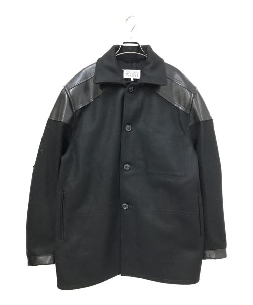 Maison Margiela（メゾンマルジェラ）Maison Margiela (メゾンマルジェラ) Leather Wool Jacket ブラック サイズ:46の古着・服飾アイテム