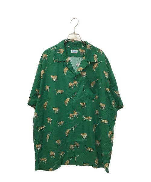 Schott（ショット）Schott (ショット) HAWAIIAN SHIRT LEOPARD グリーン サイズ:XLの古着・服飾アイテム