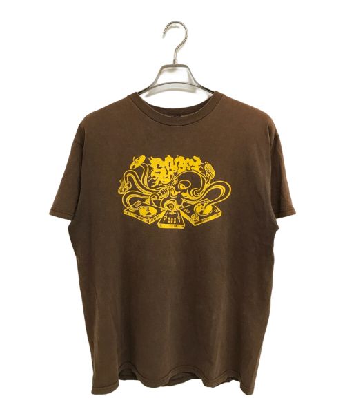 stussy（ステューシー）stussy (ステューシー) プリントTシャツ ブラウン サイズ:Lの古着・服飾アイテム