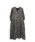 ne quittez pas（ヌキテパ）の古着「GOLD FLOWER PRINT PANEL DRESS」｜ネイビー×ゴールド