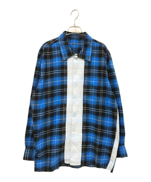 SEQUEL（シークエル）SEQUEL (シークエル) LINE NEL CHECK SHIRT ブルー サイズ:Mの古着・服飾アイテム