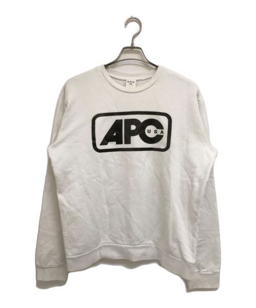 A.P.C.（アーペーセー）A.P.C. (アーペーセー) プリントロゴスウェット ホワイト サイズ:Mの古着・服飾アイテム