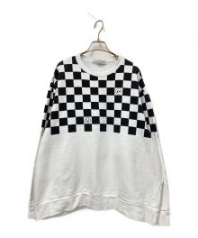 UNDERCOVER×FRAGMENT DESIGN（アンダーカバー×フラグメントデザイン）の古着「チェッカーパネルプリント スウェット」｜ホワイト×ブラック