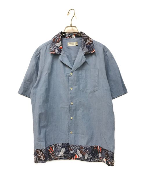 maison kitsune（メゾンキツネ）maison kitsune (メゾンキツネ) 切替シャツ インディゴ サイズ:39の古着・服飾アイテム