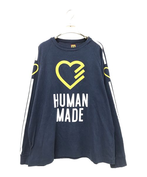 HUMAN MADE（ヒューマンメイド）HUMAN MADE (ヒューマンメイド) ロゴプリントカットソー ネイビー サイズ:Lの古着・服飾アイテム