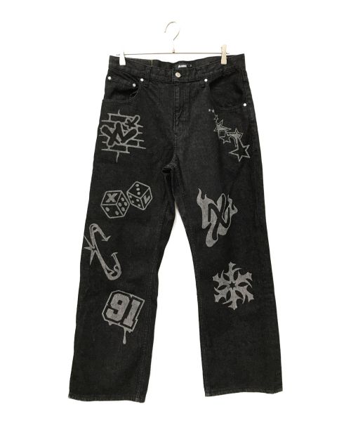 X-LARGE（エクストララージ）X-LARGE (エクストララージ) GRAFFITI DENIM PANTS ブラック サイズ:W34の古着・服飾アイテム