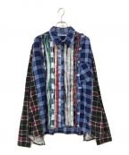 Rebuild by Needlesリビルドバイニードルス）の古着「REMAKE RIBBON TAPE FLANNEL SHIRT」｜マルチカラー