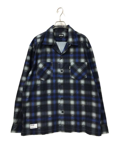 Schott（ショット）Schott (ショット) LS OMBRE NEL SHIRT ブルー サイズ:L 未使用品の古着・服飾アイテム