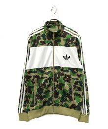 adidas×A BATHING APE（アディダス×アベイシングエイプ）の古着「トラックジャケット」｜グリーン×ベージュ