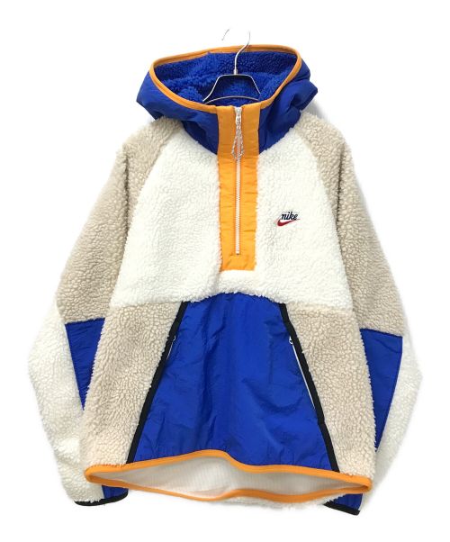 NIKE（ナイキ）NIKE (ナイキ) HALF ZIP HOODIE WINTER アイボリー×ブルー サイズ:Sの古着・服飾アイテム