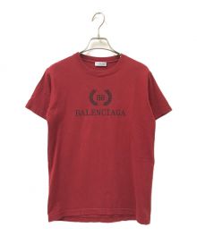 BALENCIAGA（バレンシアガ）の古着「BBロゴプリントTシャツ」｜レッド