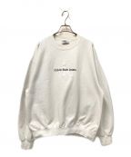 Calvin Klein Jeansカルバンクラインジーンズ）の古着「90'sロゴ刺繍スウェット」｜ホワイト