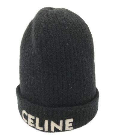 【中古・古着通販】CELINE (セリーヌ) エンブロイダリーニット帽 ブラック サイズ:TU｜ブランド・古着通販 トレファク公式【TREFAC  FASHION】スマホサイト