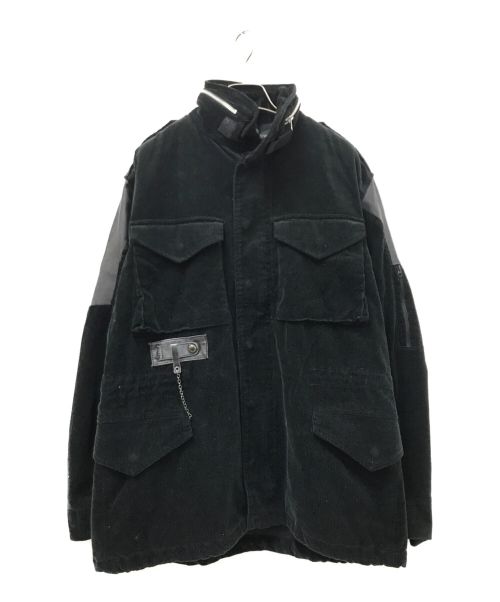 Levi's Fenom（リーバイス・フェノム）Levi's Fenom (リーバイス・フェノム) FRAGMENT DESIGN (フラグメントデザイン) M-65 レザー切替 コーデュロイジャケット ブラック サイズ:Lの古着・服飾アイテム