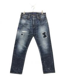 DENIM BY VANQUISH&FRAGMENT（デニムバイヴァンキッシュ&フラグメント）の古着「ダメージ加工デニムパンツ」｜インディゴ