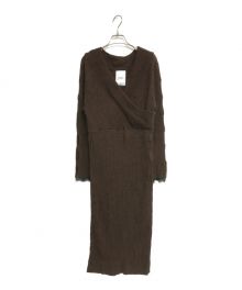 HER LIP TO（ハーリップトゥ）の古着「Wrap-Effect Knit Dress」｜ブラウン