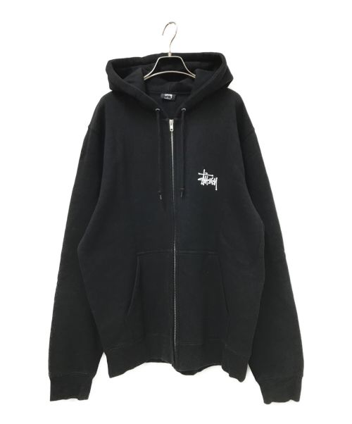 stussy（ステューシー）stussy (ステューシー) BASIC STUSSY ZIP HOODIE ブラック サイズ:Lの古着・服飾アイテム