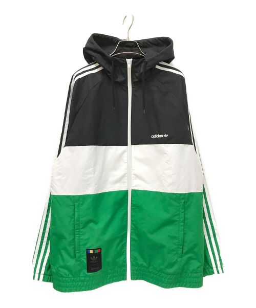 adidas（アディダス）adidas (アディダス) DISNEY (ディズニー) GOOFY WINDBREAKER ブラック×グリーンの古着・服飾アイテム