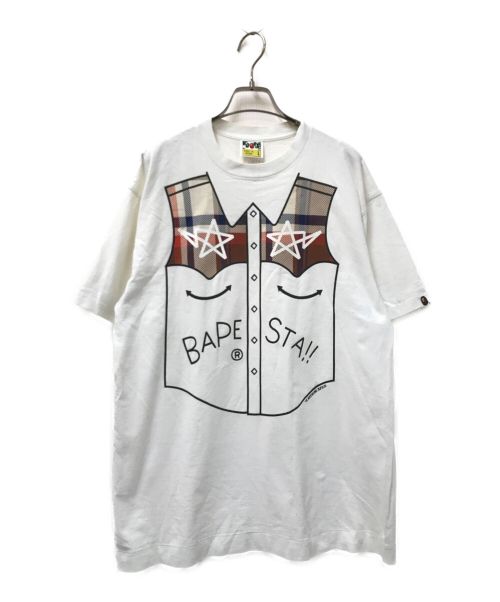 BAPE BY A BATHING APE（ベイプバイアベイシングエイプ）BAPE BY A BATHING APE (ベイプバイアベイシングエイプ) プリントTシャツ ホワイト サイズ:Lの古着・服飾アイテム