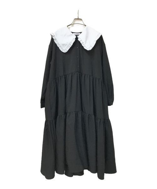 UNMINOU（アンミヌ）UNMINOU (アンミヌ) フリルカラードレス ブラック サイズ:Fの古着・服飾アイテム