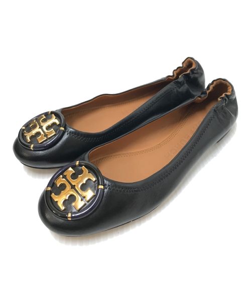 TORY BURCH（トリーバーチ）TORY BURCH (トリーバーチ) ロゴフラットシューズ ブラック サイズ:7Mの古着・服飾アイテム