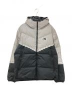 NIKEナイキ）の古着「Stay Warmblock Reflective Casual hooded down Jacket」｜グレー×ブラック