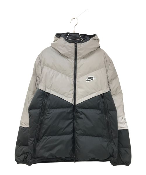 NIKE（ナイキ）NIKE (ナイキ) Stay Warmblock Reflective Casual hooded down Jacket グレー×ブラック サイズ:Mの古着・服飾アイテム