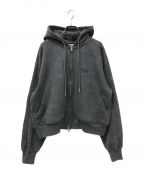 NKNITンニット）の古着「ZIP hooded sweatshirt」｜グレー