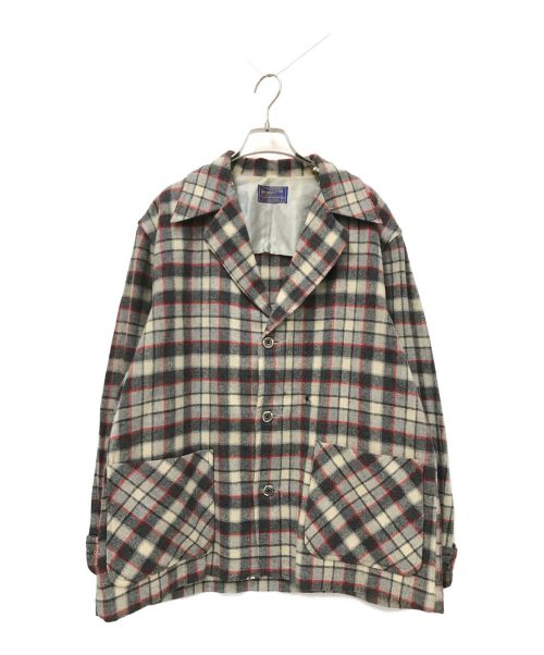 PENDLETON（ペンドルトン）PENDLETON (ペンドルトン) 50'sチェックウールジャケット グレー×レッド サイズ:Lの古着・服飾アイテム