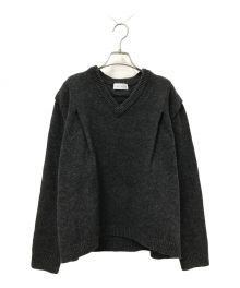 RIM.ARK（リムアーク）の古着「Back volume v-neck knit tops」｜グレー