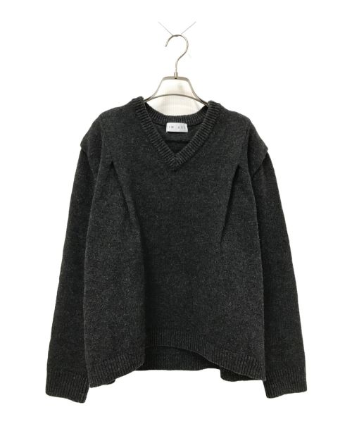 RIM.ARK（リムアーク）RIM.ARK (リムアーク) Back volume v-neck knit tops グレー サイズ:38の古着・服飾アイテム