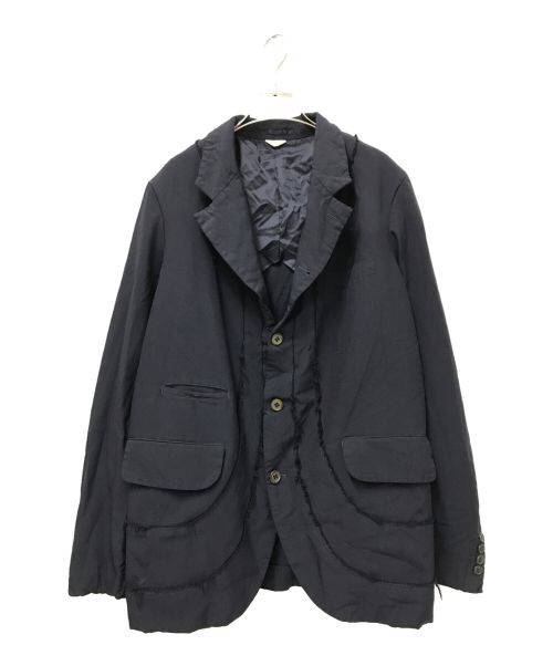 COMME des GARCONS HOMME DEUX（コムデギャルソン オム ドゥ）COMME des GARCONS HOMME DEUX (コムデギャルソン オム ドゥ) 製品染めポリ縮ジャケット ネイビー サイズ:Mの古着・服飾アイテム