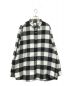 uniform experiment（ユニフォームエクスペリメント）の古着「BAGGY REGULAR COLLAR FLANNEL BLOCK CHECK SHIRT」｜ホワイト×ブラック