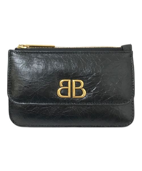 BALENCIAGA（バレンシアガ）BALENCIAGA (バレンシアガ) Monaco Long Coin and Card Holder With Flap ブラックの古着・服飾アイテム