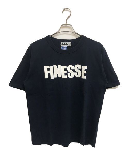 FINESSE（フィネス）FINESSE (フィネス) Champion (チャンピオン) GOOD ENOUGH (グッドイナフ) コラボロゴプリントTシャツ ネイビー サイズ:Ｍの古着・服飾アイテム