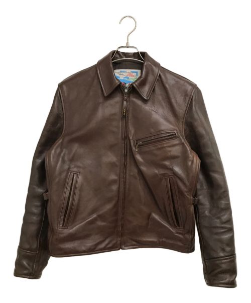 Aero LEATHER（エアロレザー）Aero LEATHER (エアロレザー) Steerhide Halfbelt jacket ブラウン サイズ:36の古着・服飾アイテム