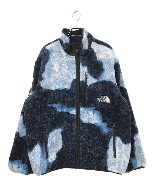 SUPREME（シュプリーム）SUPREME (シュプリーム) THE NORTH FACE (ザ ノース フェイス) Bleached Denim Print Fleece Jacket ブルー サイズ:Mの古着・服飾アイテム