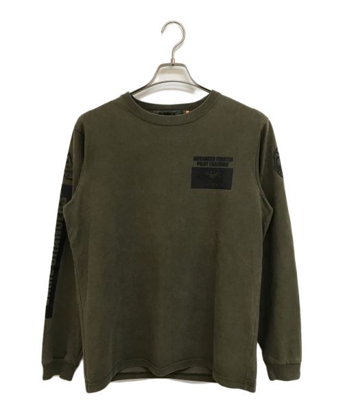 AVIREX（アヴィレックス）AVIREX (アヴィレックス) L/S TOP GUN T-SHIRTS オリーブ サイズ:Mの古着・服飾アイテム