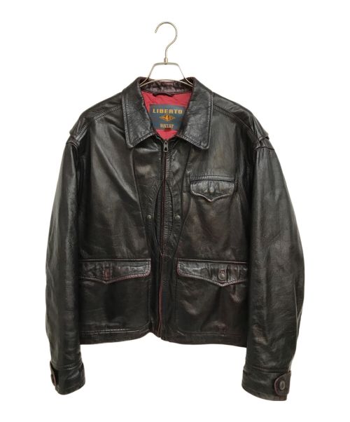 LIBERTO（リベルト）LIBERTO (リベルト) シングルレザージャケット ブラック サイズ:Lの古着・服飾アイテム