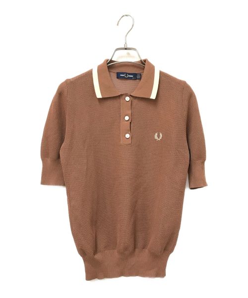 FRED PERRY（フレッドペリー）FRED PERRY (フレッドペリー) ローゲージニットポロシャツ ブラウン サイズ:US:6の古着・服飾アイテム