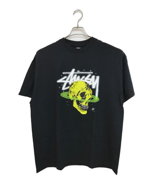 stussy（ステューシー）stussy (ステューシー) スカルロゴプリントTシャツ ブラック サイズ:XLの古着・服飾アイテム