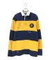 POLO RALPH LAUREN（ポロ・ラルフローレン）の古着「クラシックストライプドジャージーラグビーシャツ」｜ネイビー×イエロー