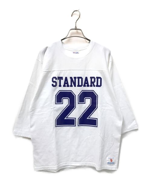 STANDARD CALIFORNIA（スタンダードカリフォルニア）STANDARD CALIFORNIA (スタンダートカルフォニア) フットボールTシャツ ホワイト サイズ:Mの古着・服飾アイテム