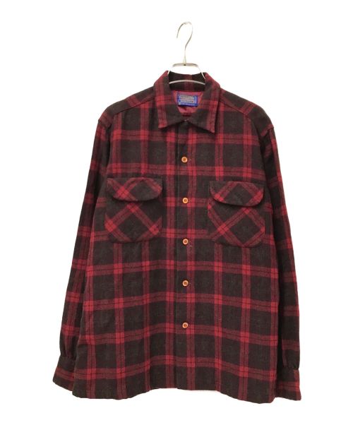 PENDLETON（ペンドルトン）PENDLETON (ペンドルトン) 60'sウールチェックシャツ レッド サイズ:Mの古着・服飾アイテム