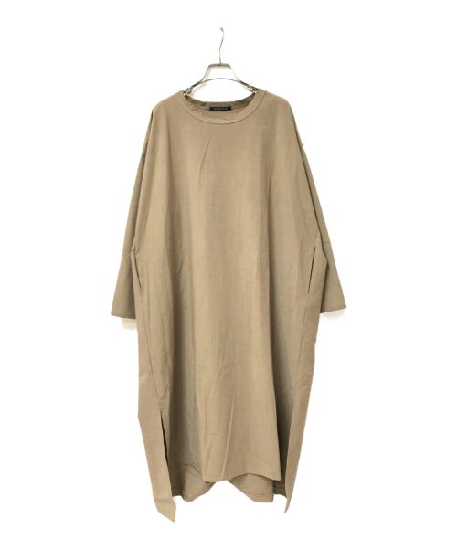 mizuiro-ind（ミズイロインド）mizuiro-ind (ミズイロインド) 2way stretch crew neck long OP ベージュ サイズ:下記参照の古着・服飾アイテム